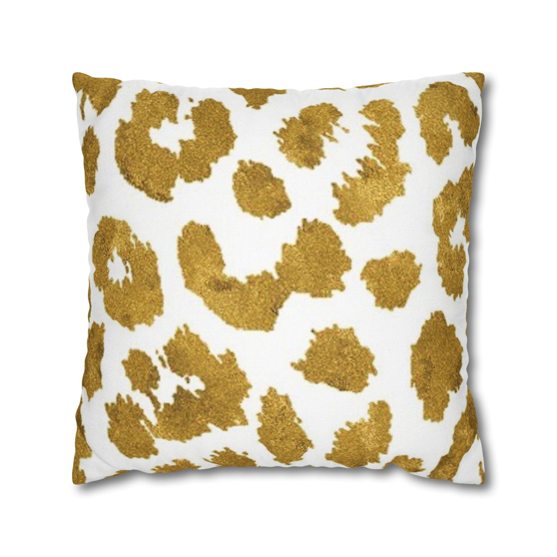 Pillowcase Spun Polyester Square gold leopard by Mariu del Campo. - Mariu del Campo