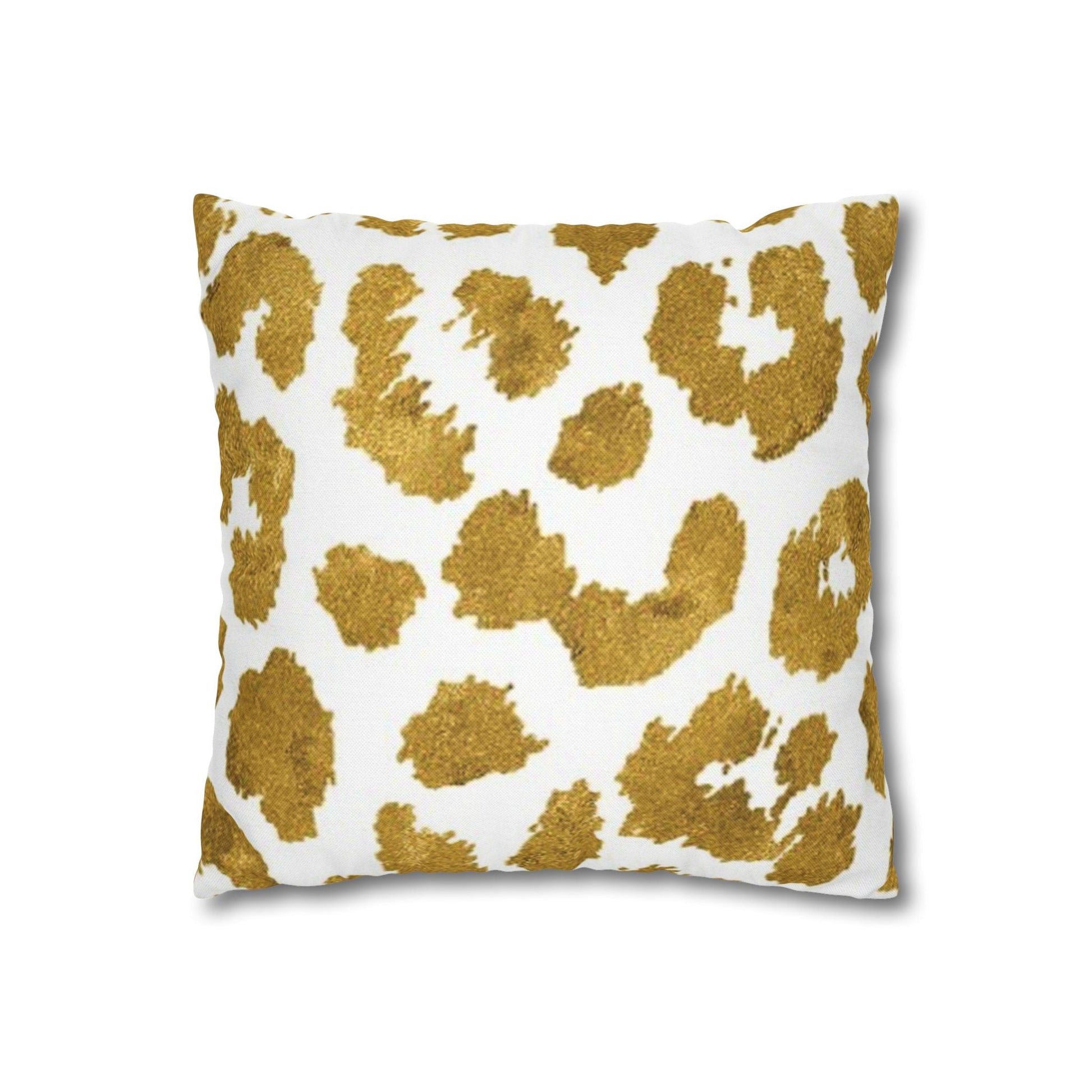 Pillowcase Spun Polyester Square gold leopard by Mariu del Campo. - Mariu del Campo