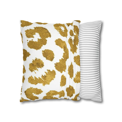 Pillowcase Spun Polyester Square gold leopard by Mariu del Campo. - Mariu del Campo