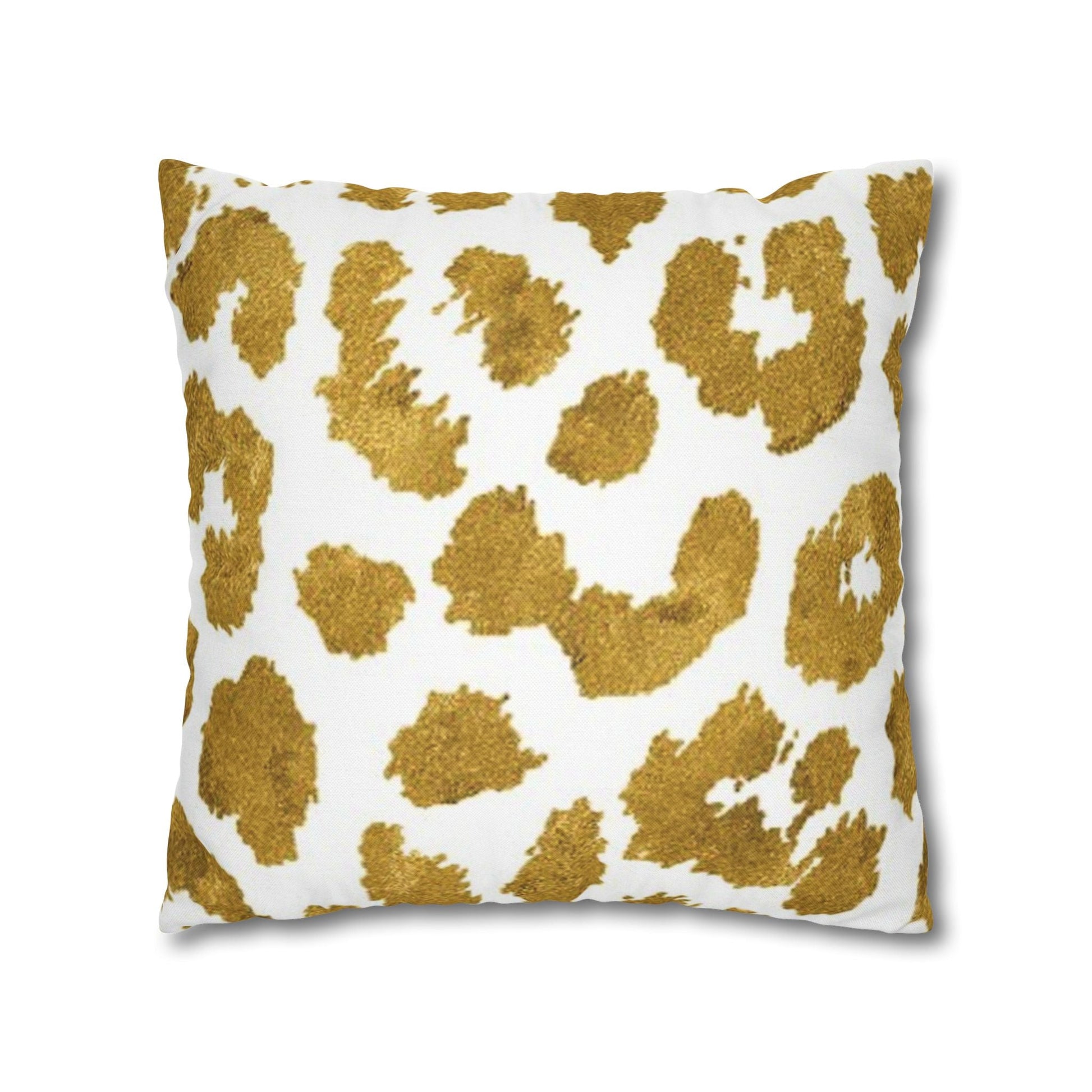 Pillowcase Spun Polyester Square gold leopard by Mariu del Campo. - Mariu del Campo