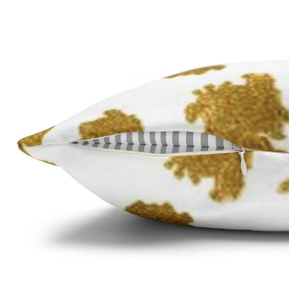 Pillowcase Spun Polyester Square gold leopard by Mariu del Campo. - Mariu del Campo