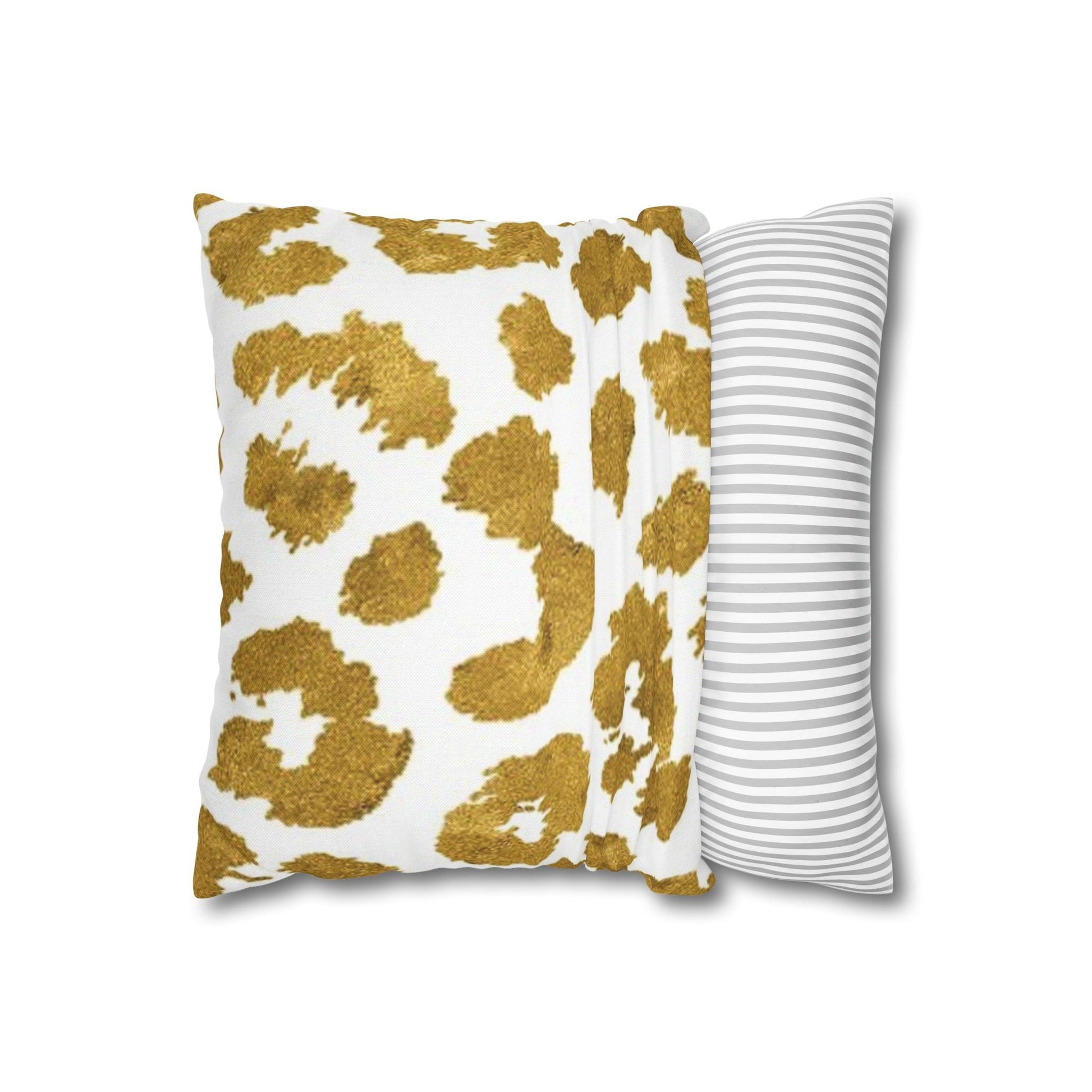 Pillowcase Spun Polyester Square gold leopard by Mariu del Campo. - Mariu del Campo