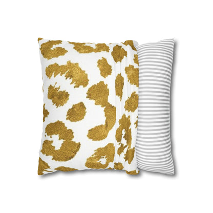 Pillowcase Spun Polyester Square gold leopard by Mariu del Campo. - Mariu del Campo