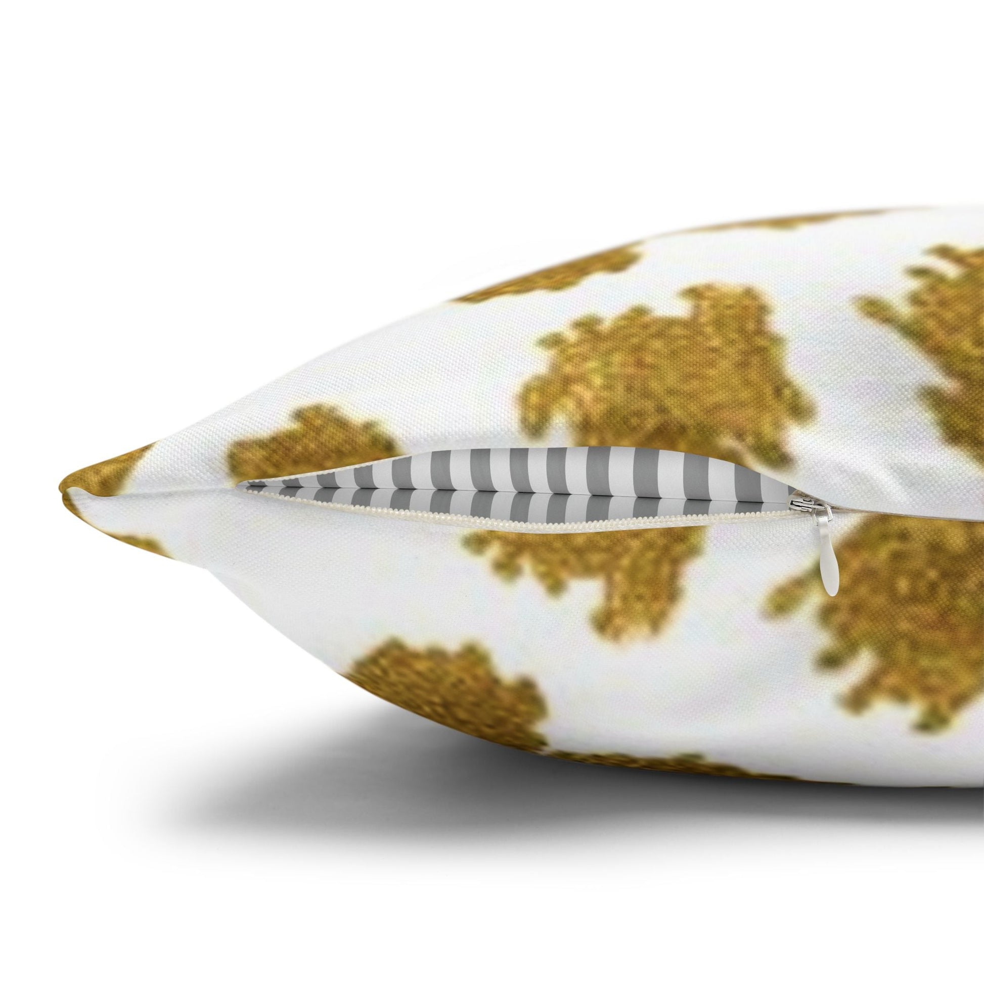 Pillowcase Spun Polyester Square gold leopard by Mariu del Campo. - Mariu del Campo