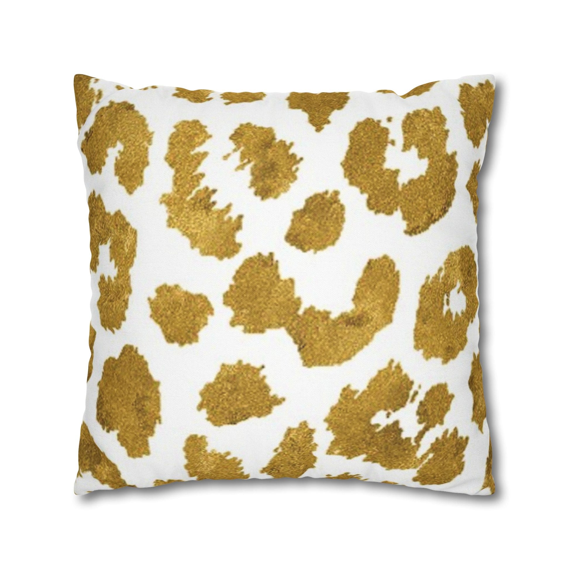 Pillowcase Spun Polyester Square gold leopard by Mariu del Campo. - Mariu del Campo