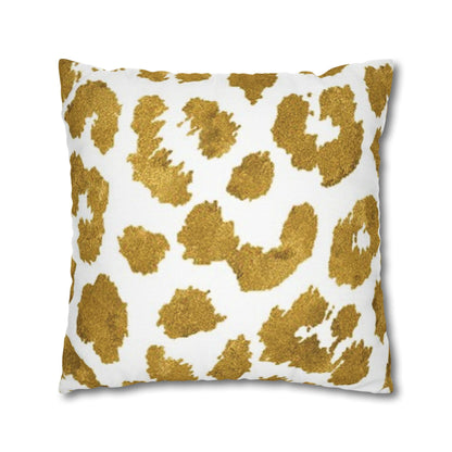 Pillowcase Spun Polyester Square gold leopard by Mariu del Campo. - Mariu del Campo