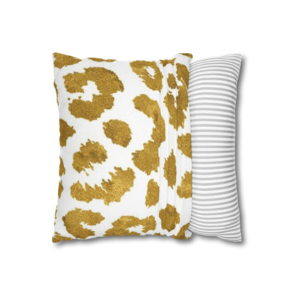 Pillowcase Spun Polyester Square gold leopard by Mariu del Campo. - Mariu del Campo