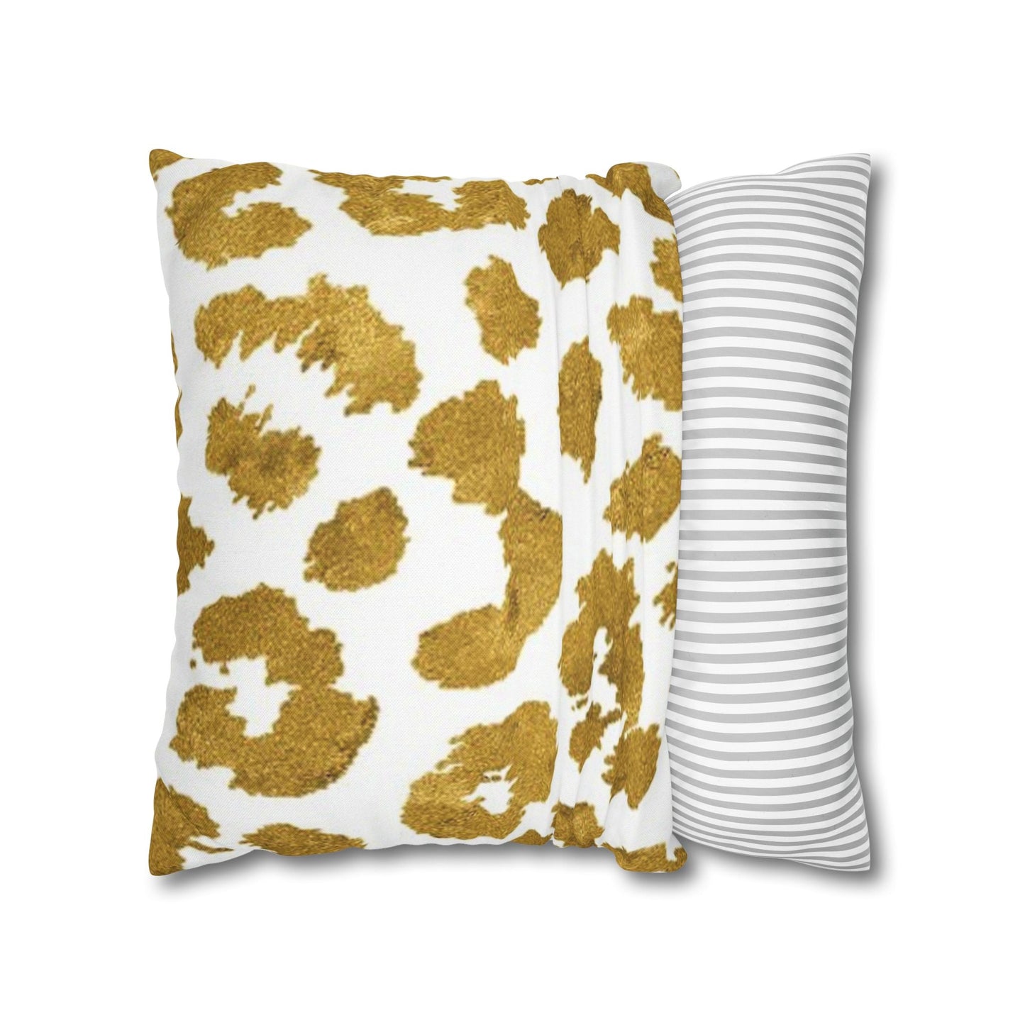 Pillowcase Spun Polyester Square gold leopard by Mariu del Campo. - Mariu del Campo