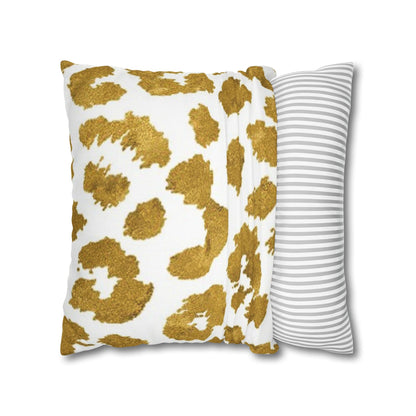 Pillowcase Spun Polyester Square gold leopard by Mariu del Campo. - Mariu del Campo