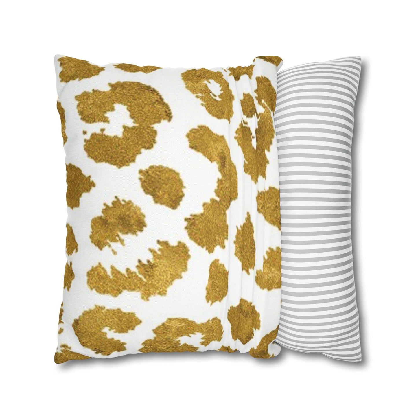 Pillowcase Spun Polyester Square gold leopard by Mariu del Campo. - Mariu del Campo