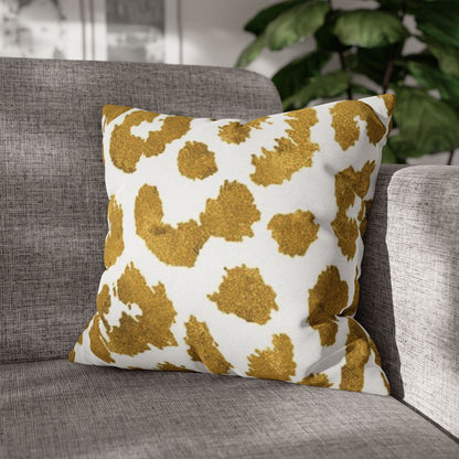 Pillowcase Spun Polyester Square gold leopard by Mariu del Campo. - Mariu del Campo